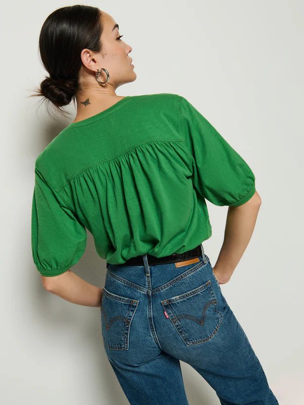 Edie Shirred Top Green Lawn - Nation LTD - COLOR GAME