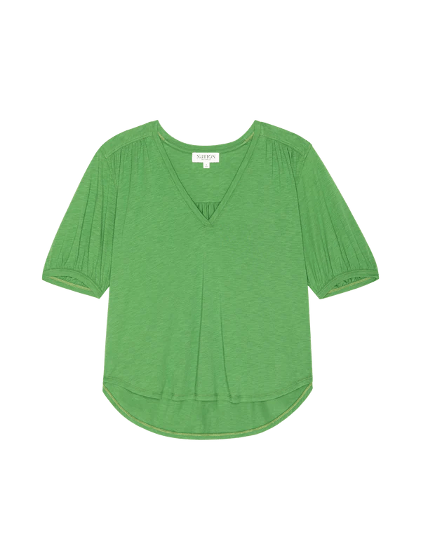 Edie Shirred Top Green Lawn - Nation LTD - COLOR GAME