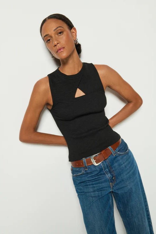 Ellie Keyhole Top Jet Black - Nation LTD - COLOR GAME