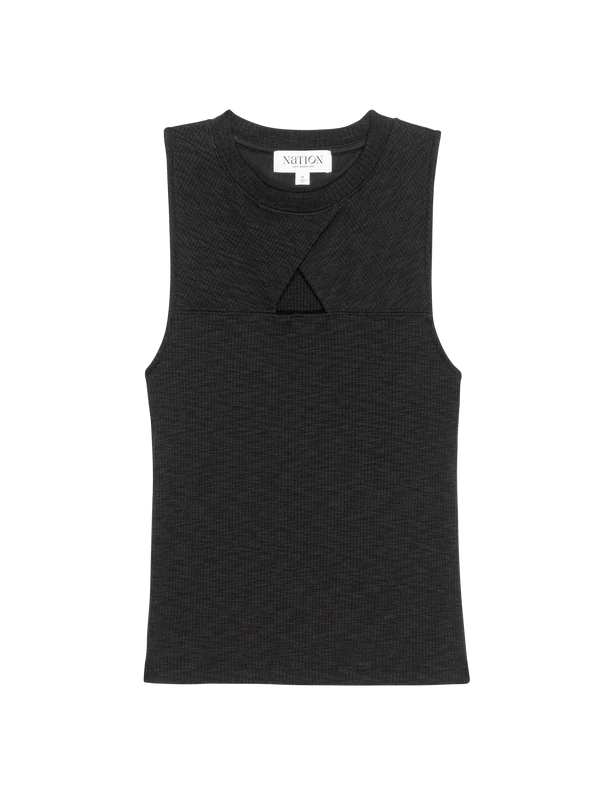 Ellie Keyhole Top Jet Black - Nation LTD - COLOR GAME