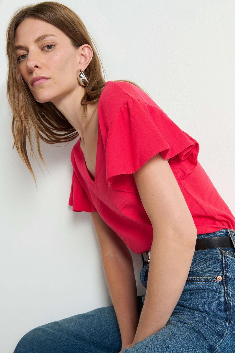 Emmy Flutter Sleeve Tee - Nation Los Angeles - COLOR GAME