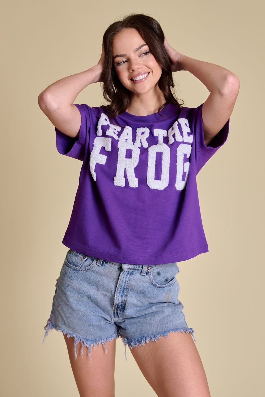 Fear the Frog Chenille Team Top Purple - Stewart Simmons - COLOR GAME