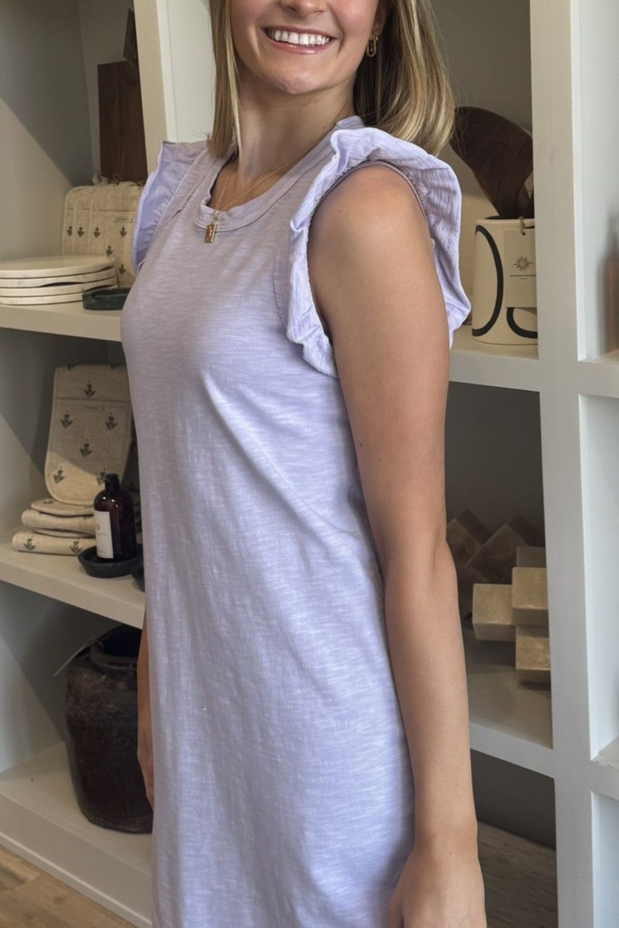 Flutter Sleeve Jersey Dress Lavender - Sundry - COLOR GAME