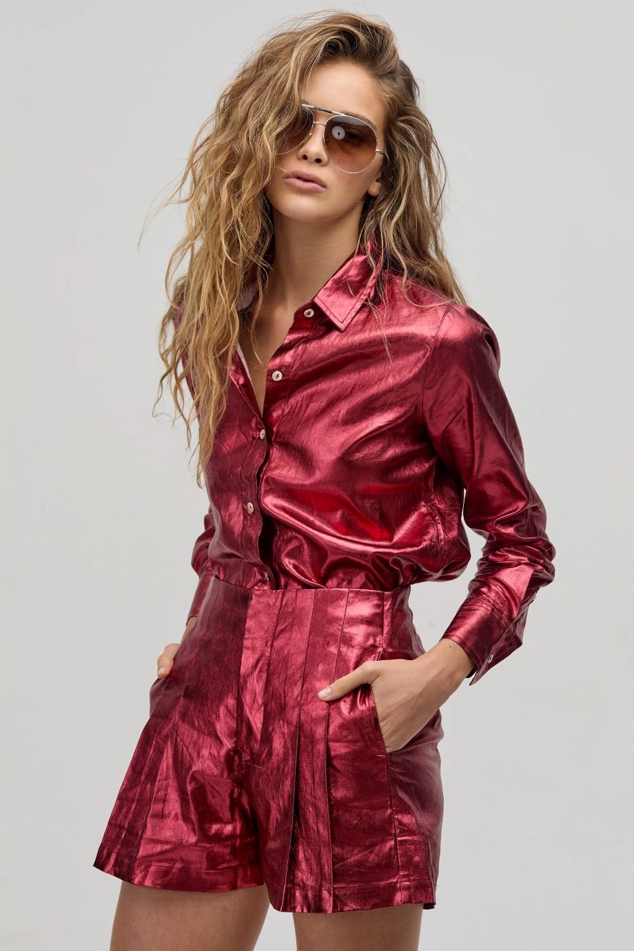 Frida Metallic Linen Shorts - Lanhtropy - COLOR GAME