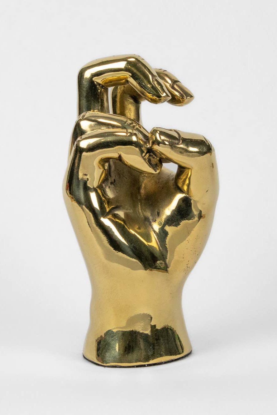 "Frogs" Hand Sign Brass Sculpture - Prize - COLOR GAME