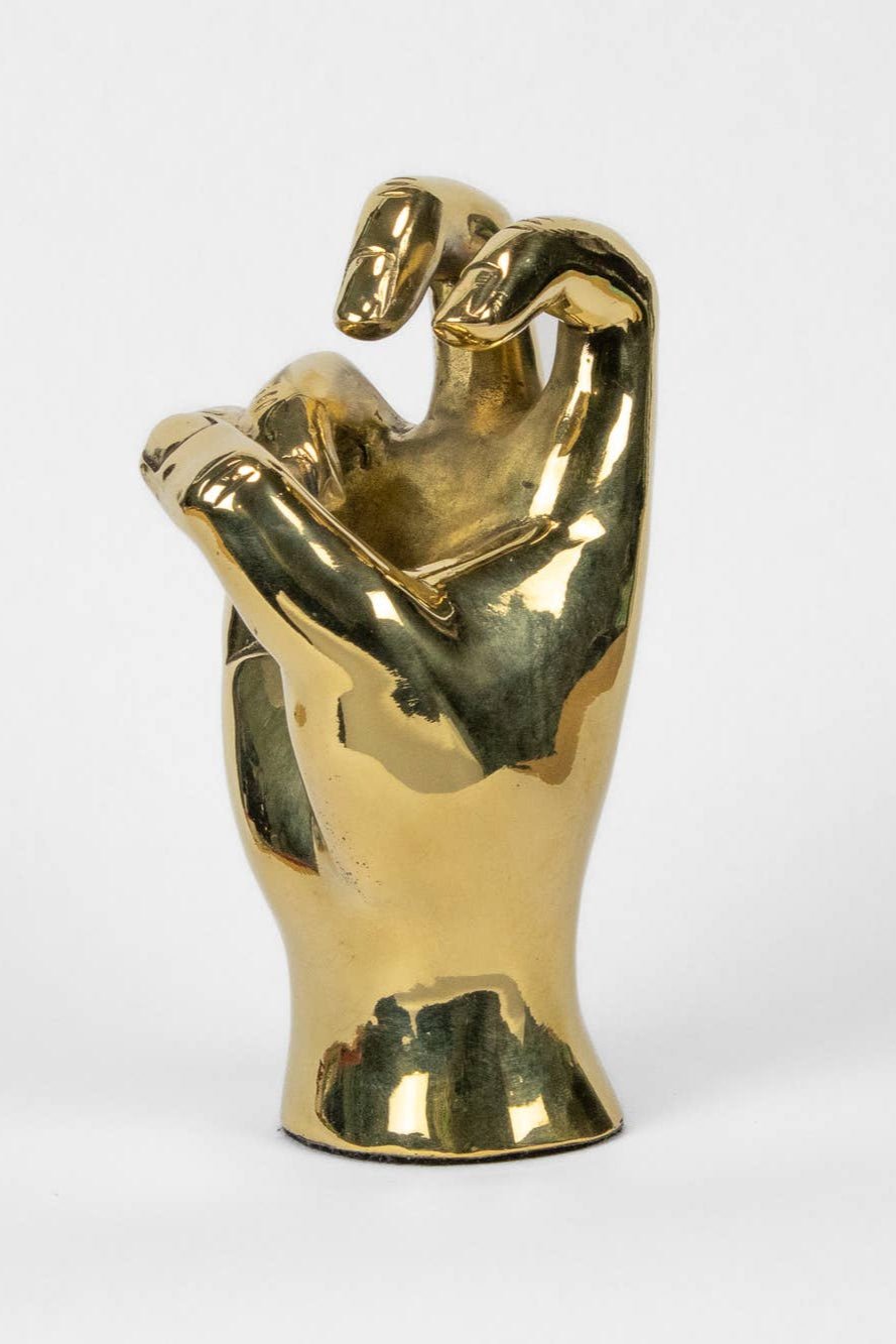 "Frogs" Hand Sign Brass Sculpture - Prize - COLOR GAME