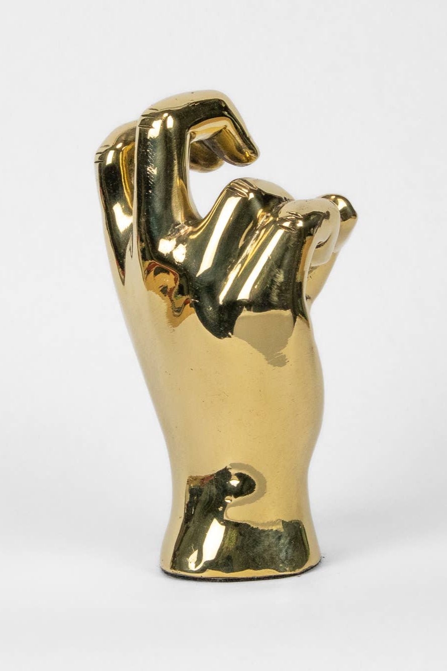 "Frogs" Hand Sign Brass Sculpture - Prize - COLOR GAME