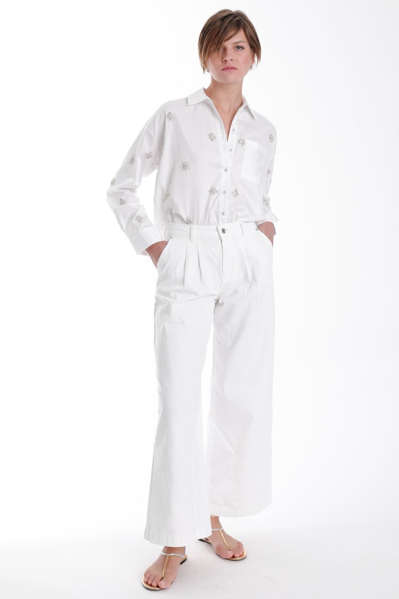 Gisela Rhinestone Blouse - Karina Grimaldi - COLOR GAME