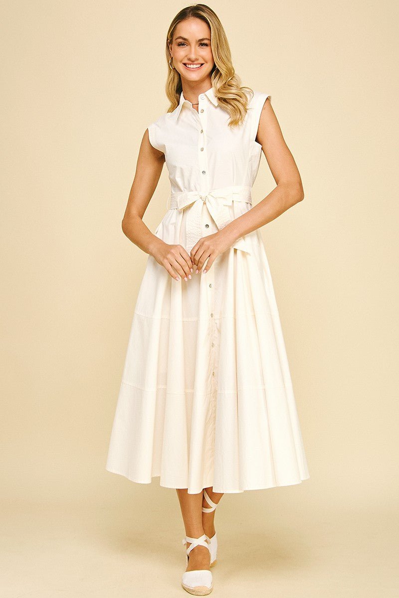 Hayes Sleeveless Button-Front Shirt Dress