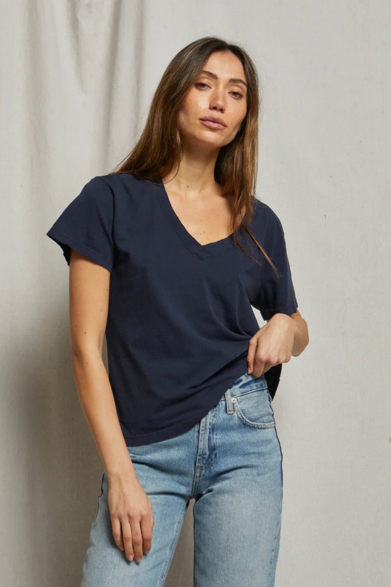 Hendrix Boxy V - Neck Tee - perfectwhitetee - COLOR GAME