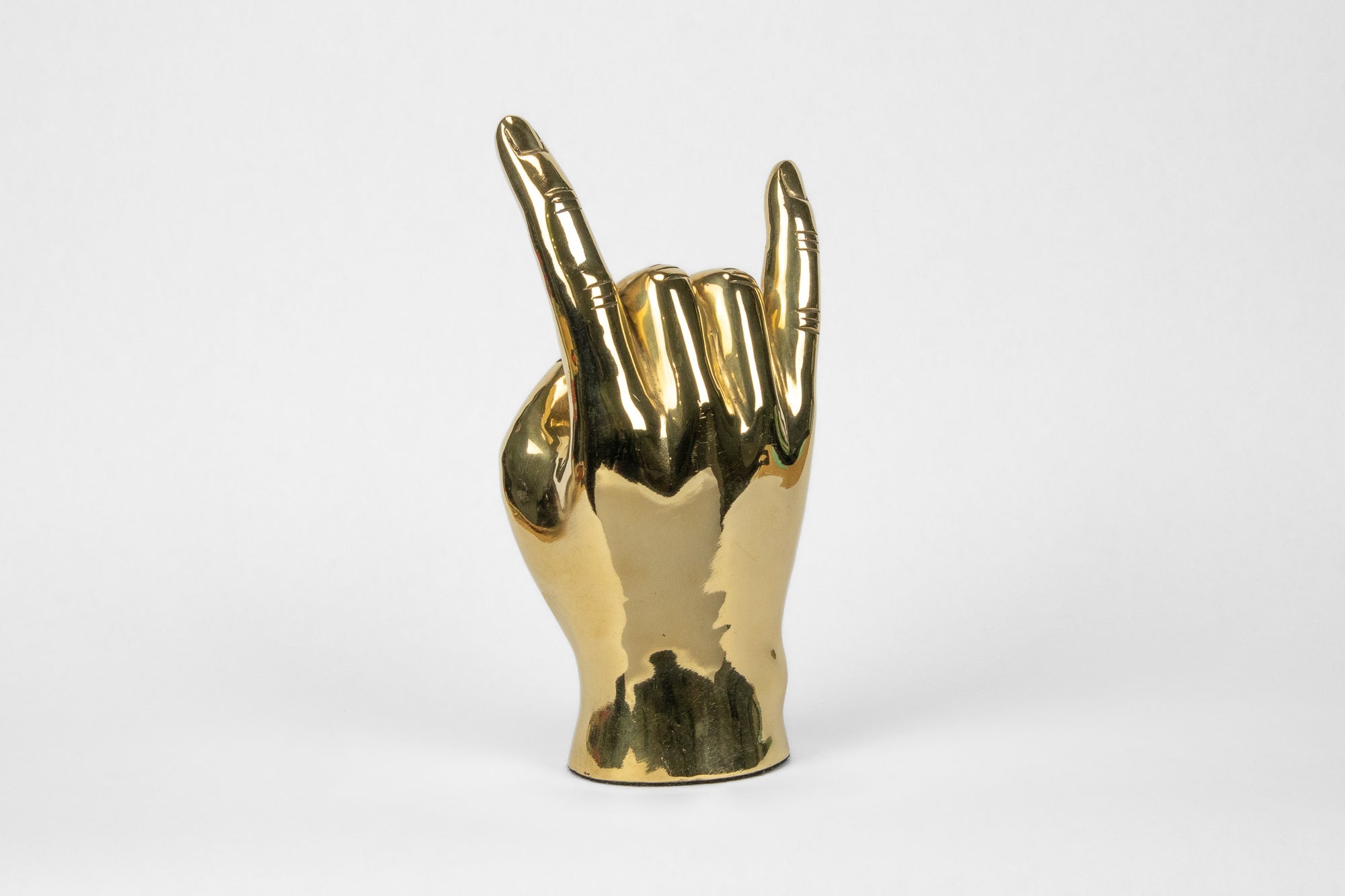 Horns Up or Rock On Hand Sign Sculpture in Brass - Prize - COLOR GAME