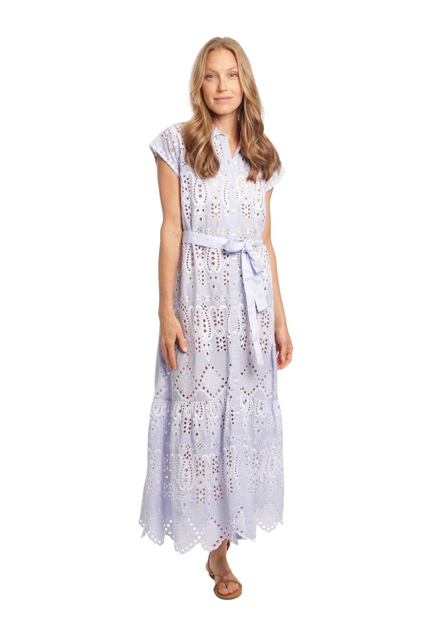 Ines Blue Eyelet Dress - Bindu - COLOR GAME