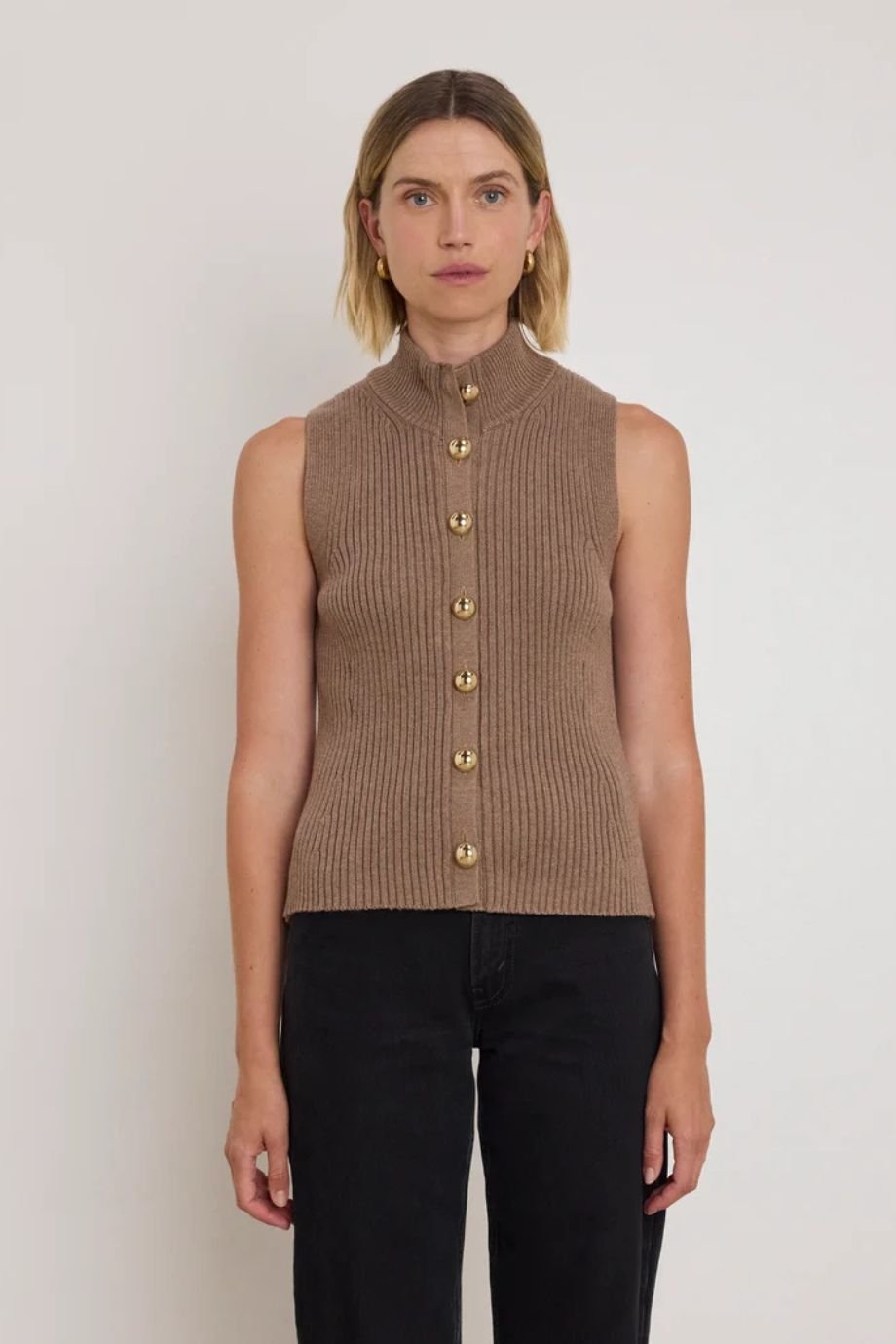 Ira Sweater Vest Biscotti - Nation Los Angeles - COLOR GAME