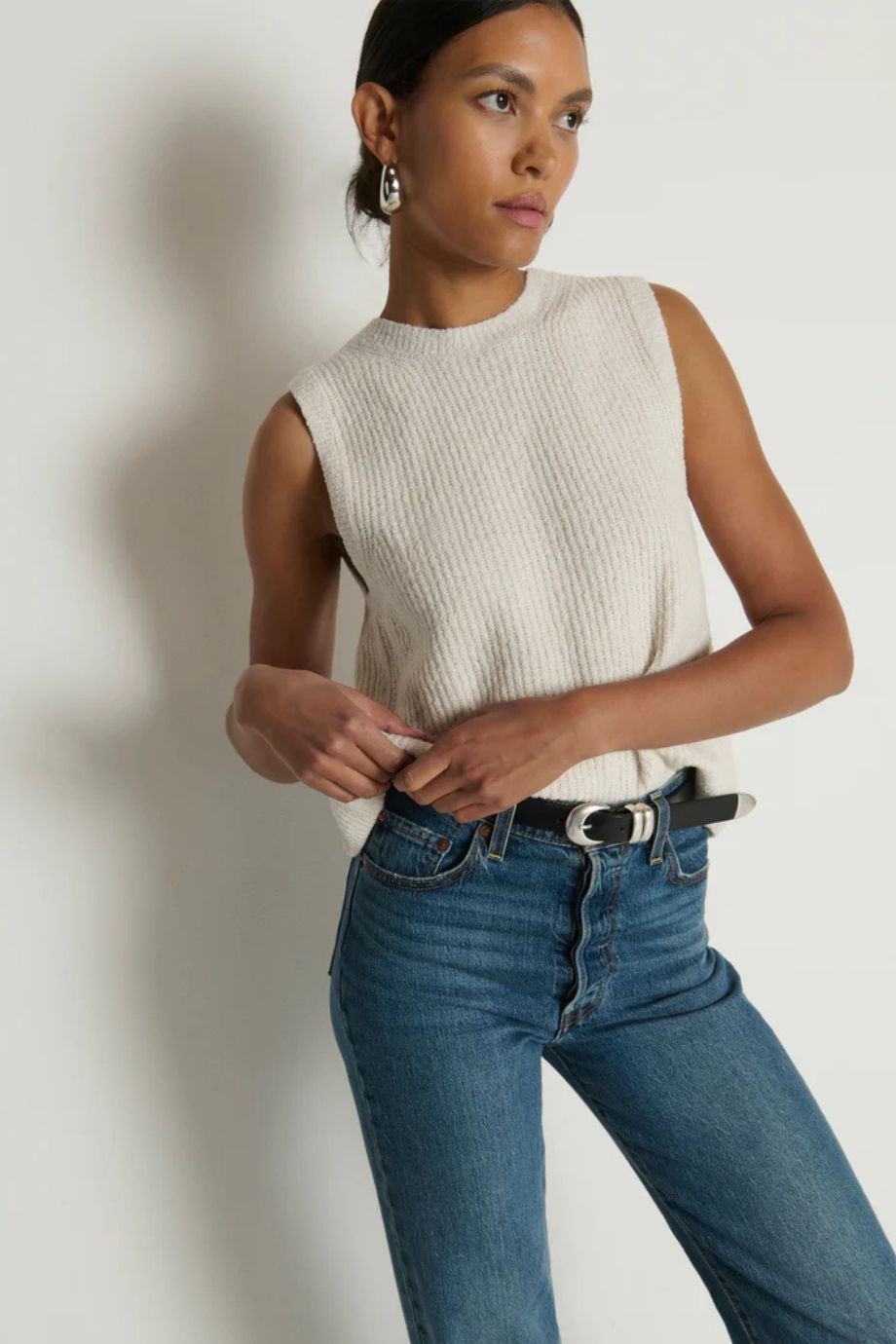 Jacqueline Knit Tank – Porcelain - Nation Los Angeles - COLOR GAME