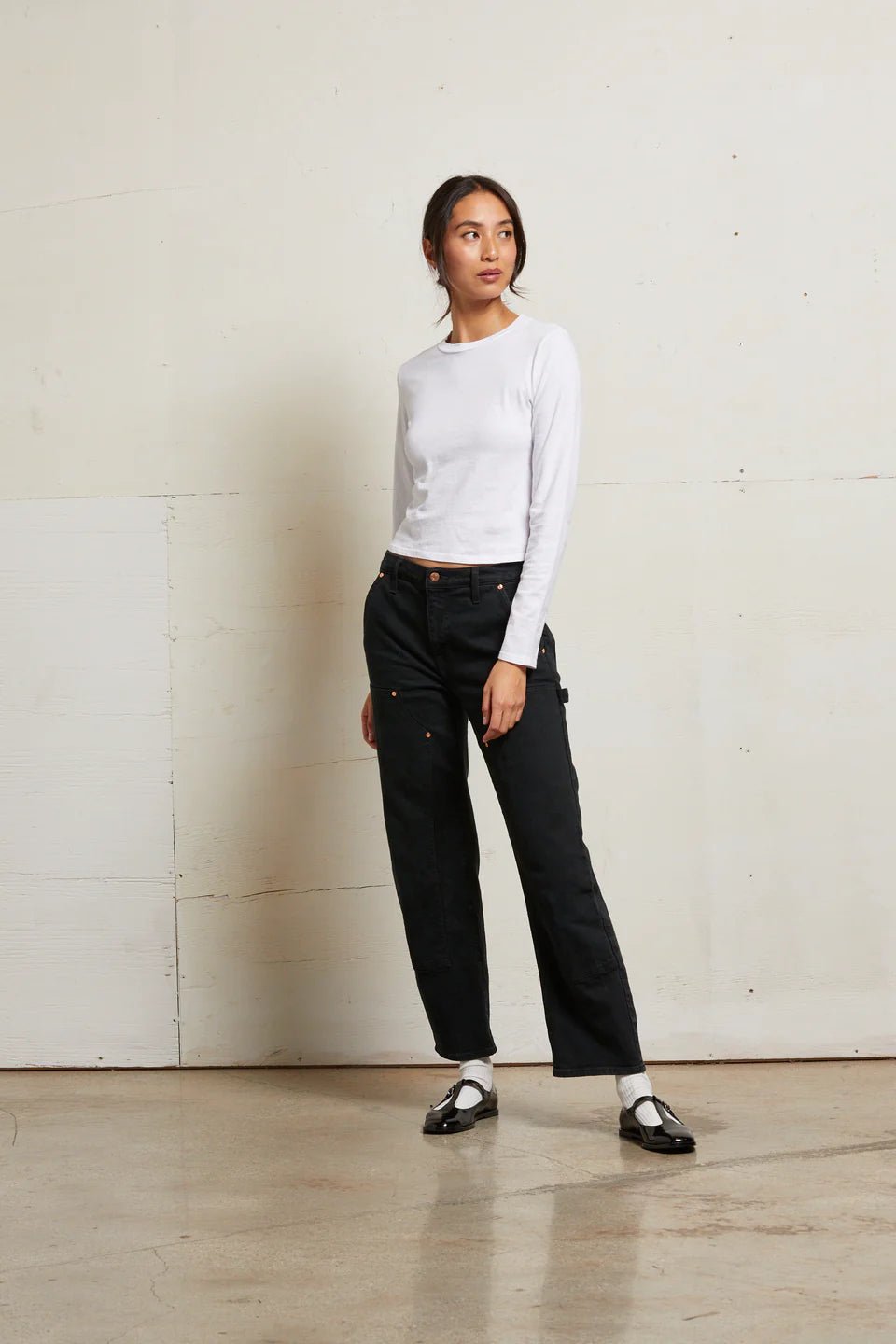 Jamie Long Sleeve Crew Neck Tee - perfectwhitetee - COLOR GAME