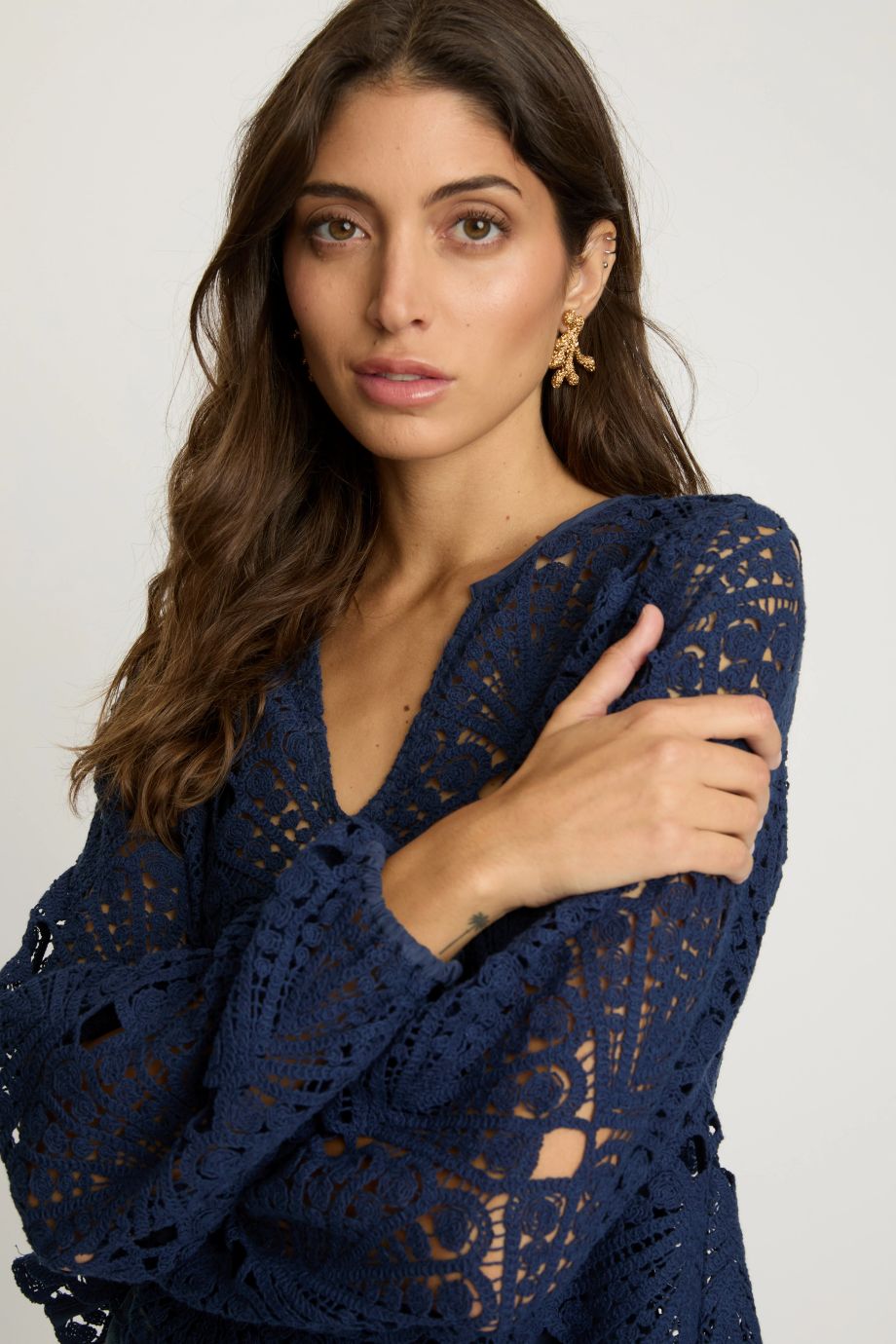 Jayde Navy Lace Top - Caballero Collection - COLOR GAME