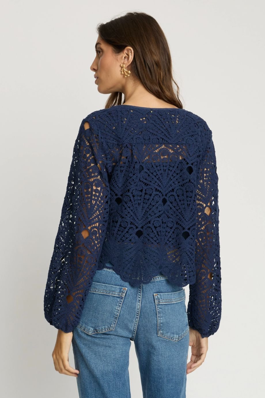 Jayde Navy Lace Top - Caballero Collection - COLOR GAME