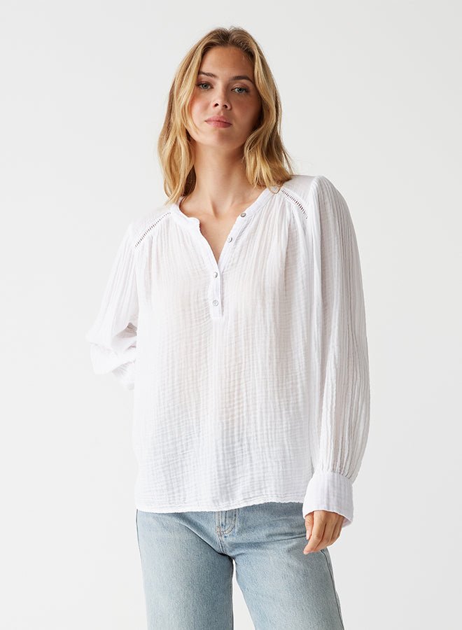 Kacey Peasant Top White - Michael Stars - COLOR GAME