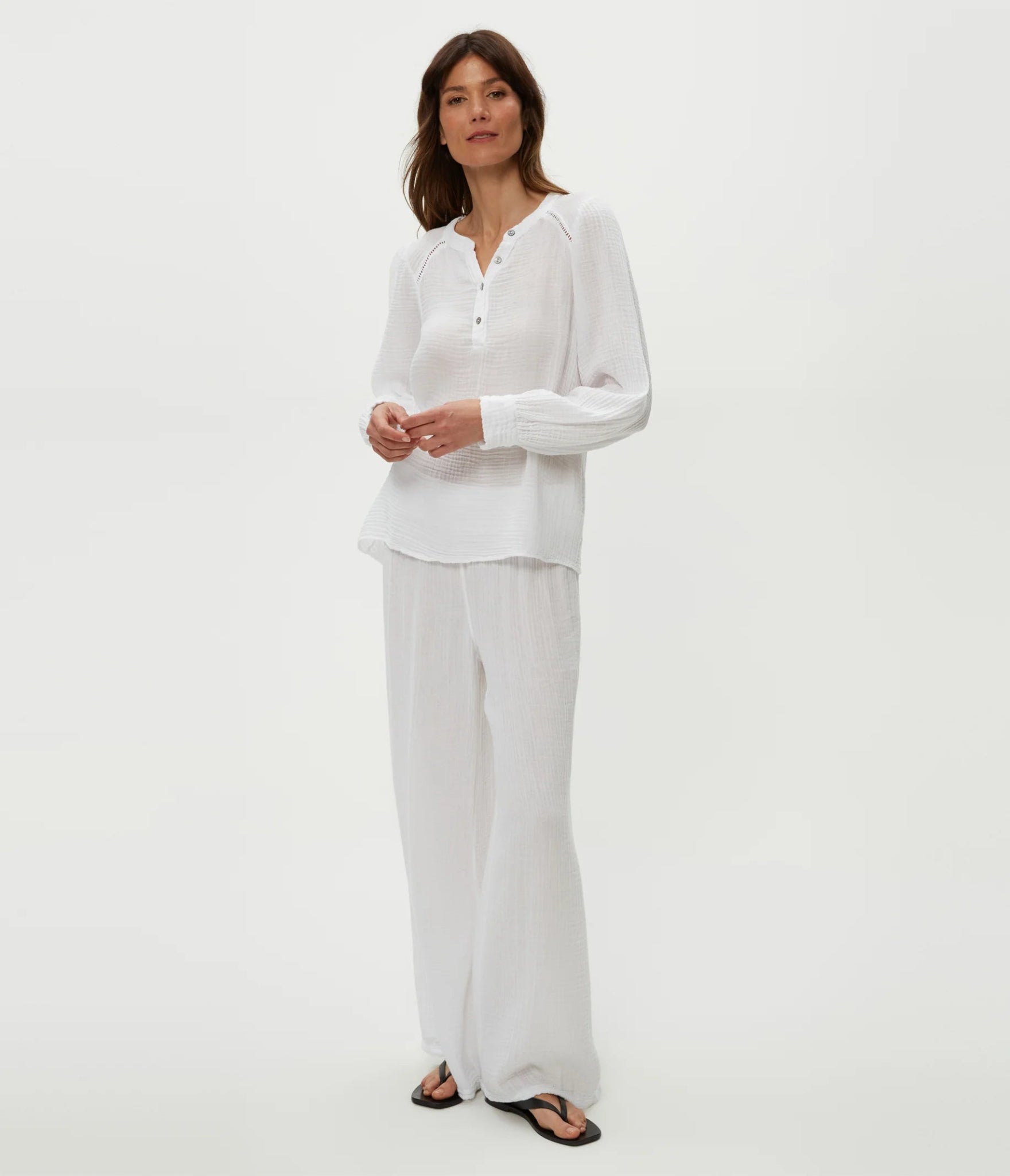 Kacey Peasant Top White - Michael Stars - COLOR GAME