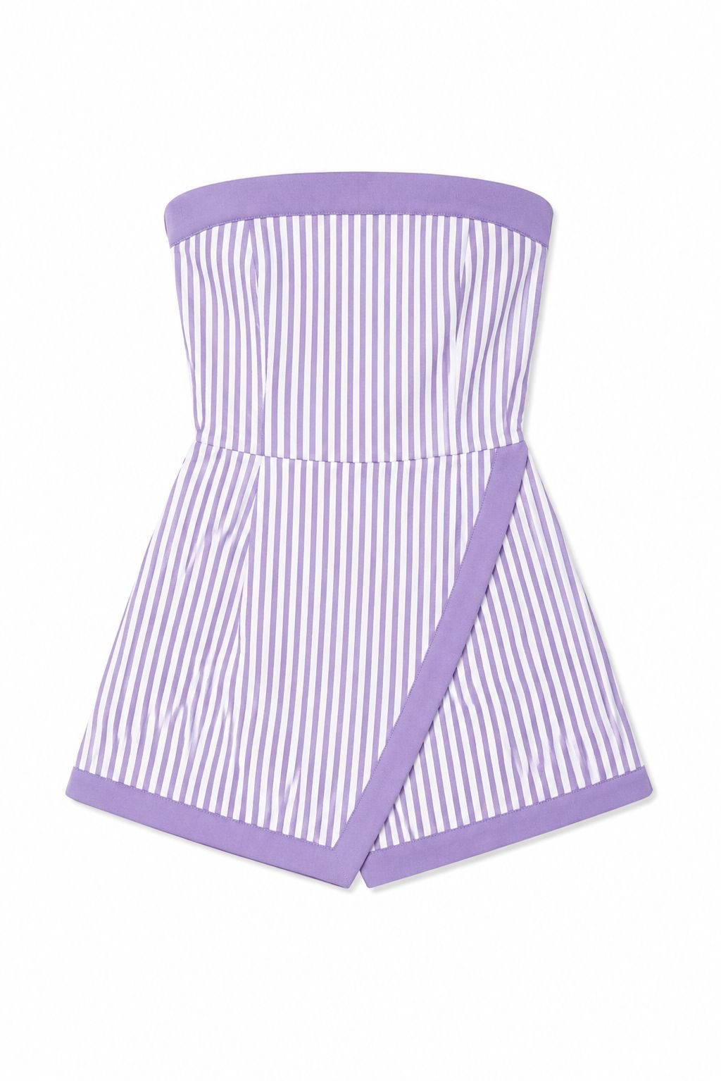 Karlie Stripe Skort Romper Lavender - Color Game - COLOR GAME