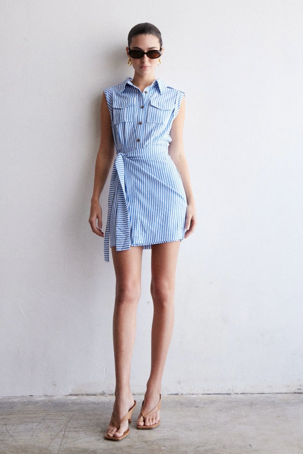 Kenlie Blue Stripe Mini Dress - JS71 - COLOR GAME