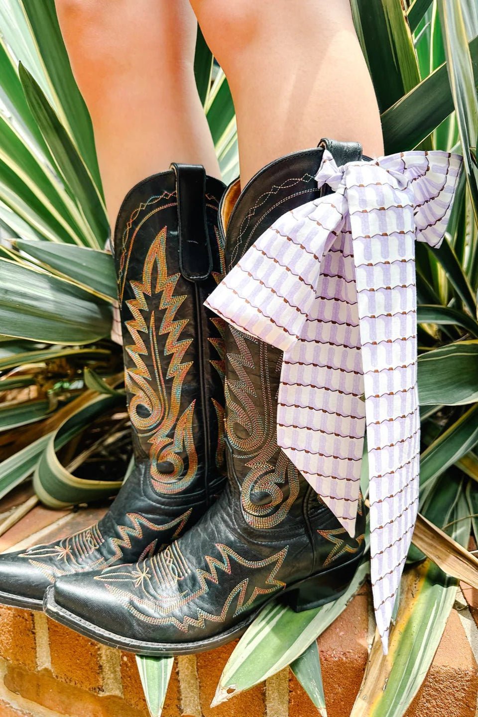 Lavender Boots Silk Frilly Scarf - Brooke Wright - COLOR GAME