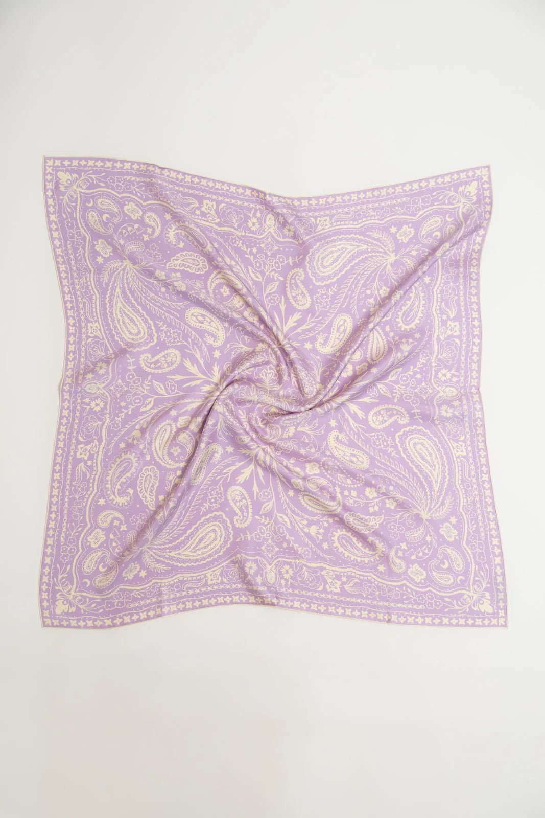Lavender Fields Silk Paisley Print Scarf 90cm - Sister The Brand - COLOR GAME