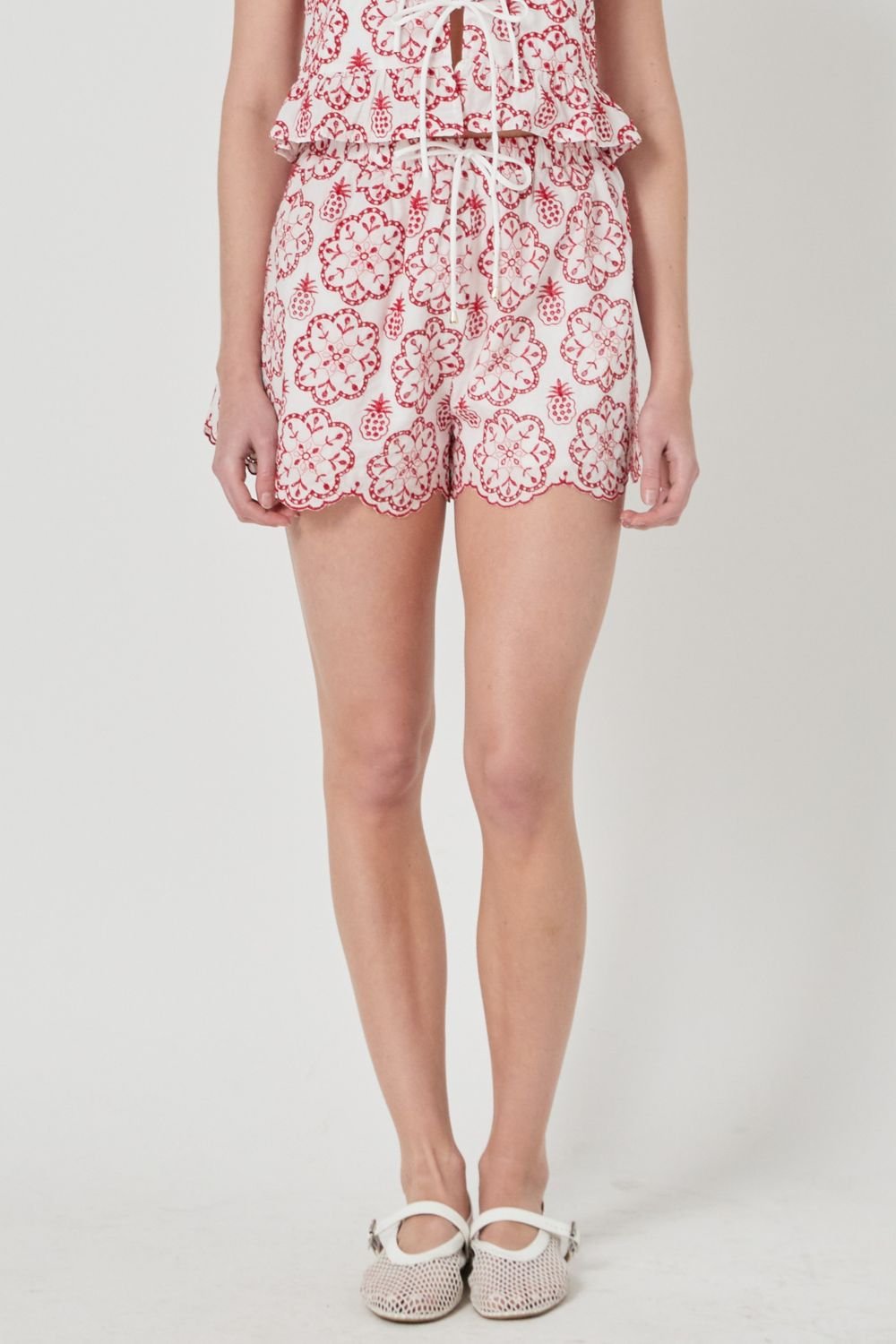 Lola Embroidered Smocked Waist Shorts - Color Game - COLOR GAME