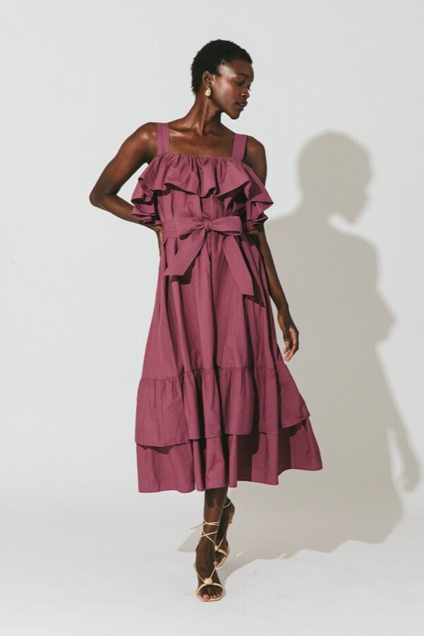 Marianne Midi Dress Plum Purple / L Marianne Midi Dress Plum Purple / L