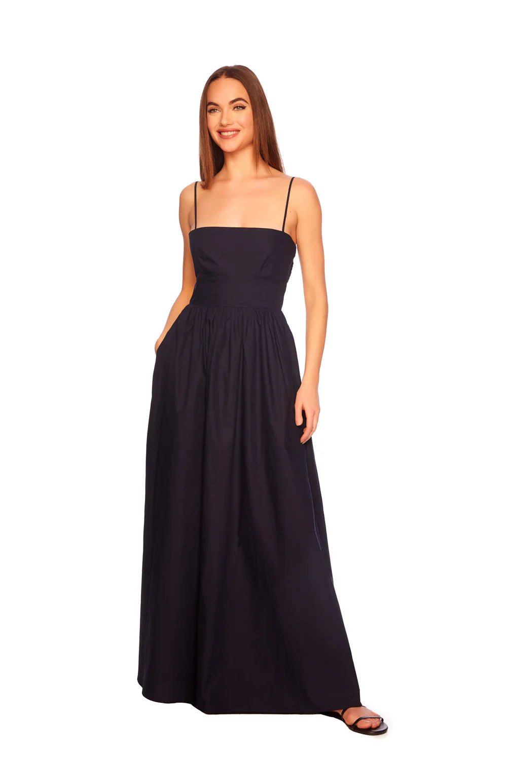 Susana Monaco Cotton Cutout Back Maxi Dress Midnight