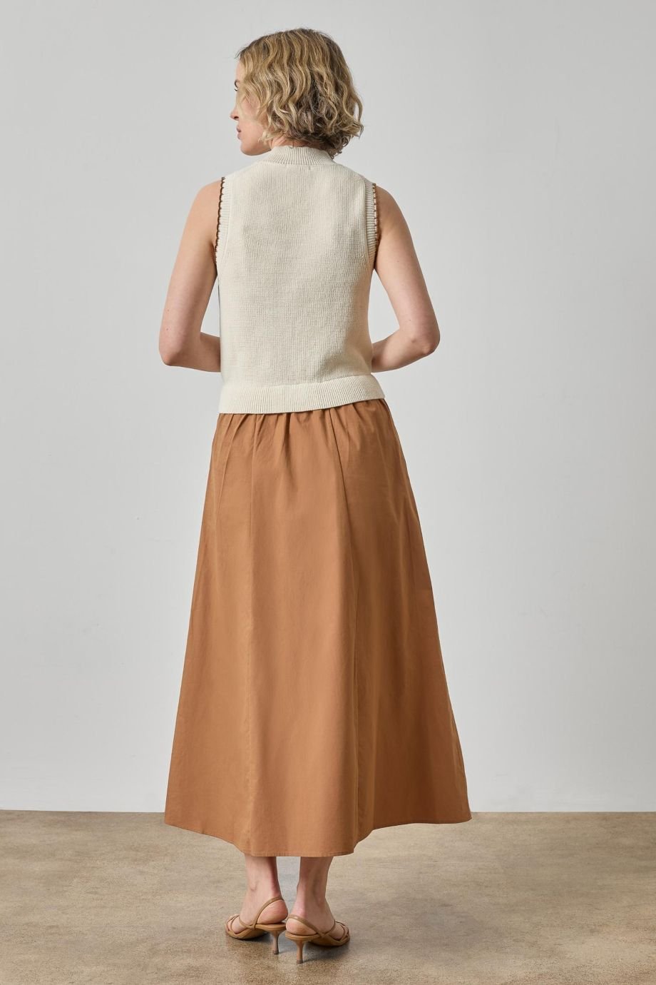 Mixed Media Mock Neck Dress Rope - Lilla P - COLOR GAME