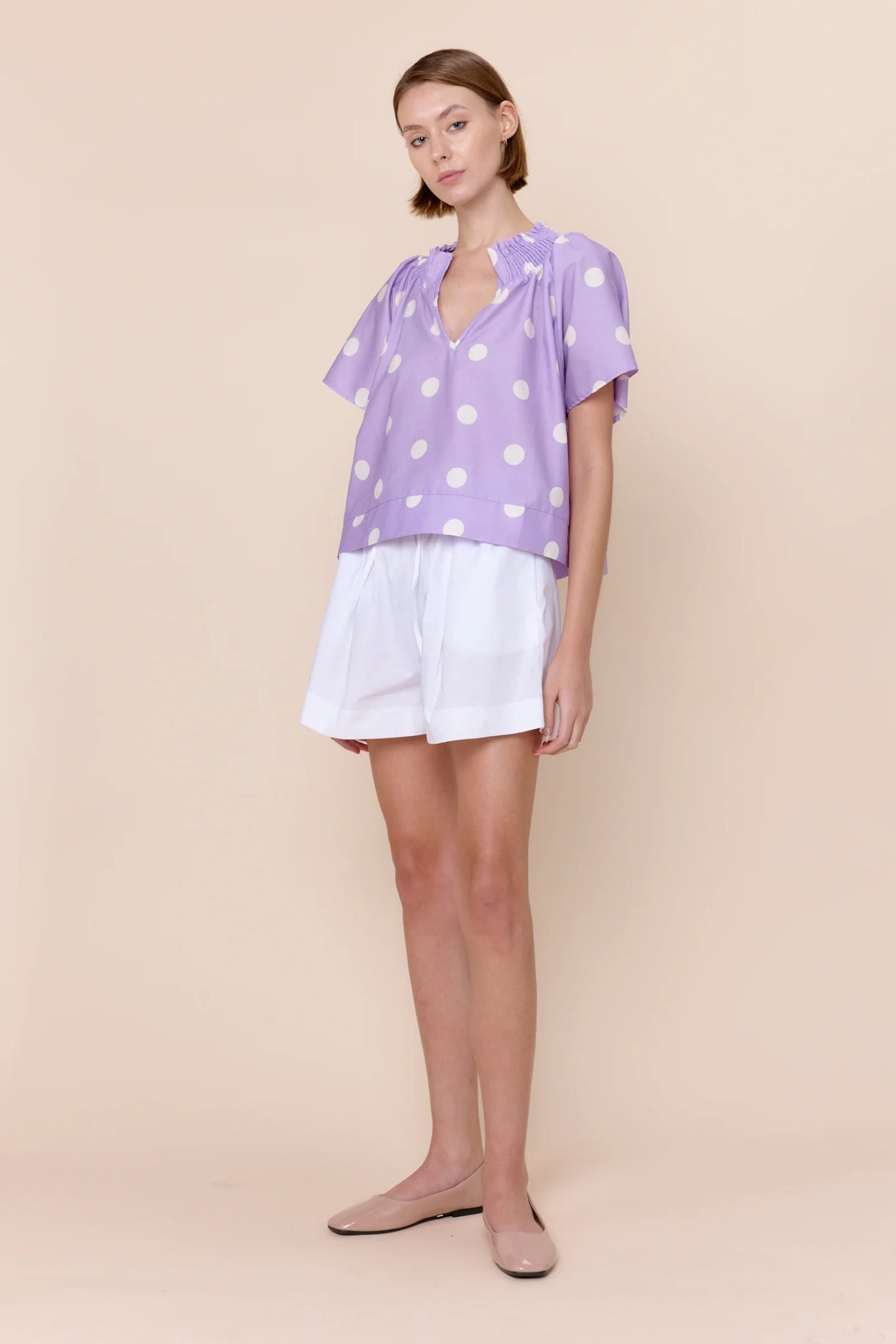 Natalie Smocked Neck Blouse - Sofia - COLOR GAME