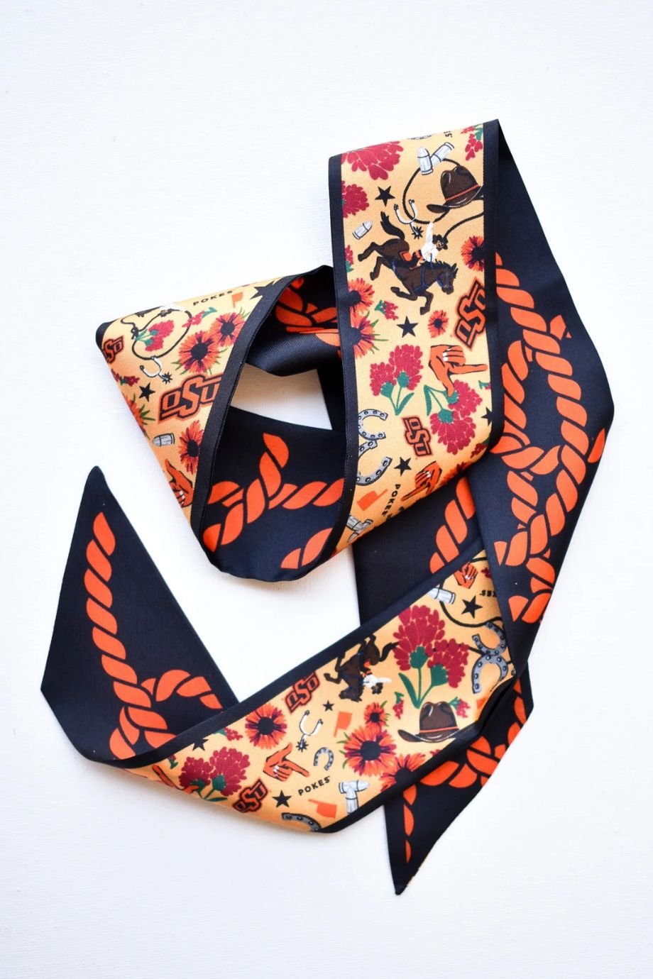 OSU Cowboys Skinny Scarf - Saturday Silks - COLOR GAME