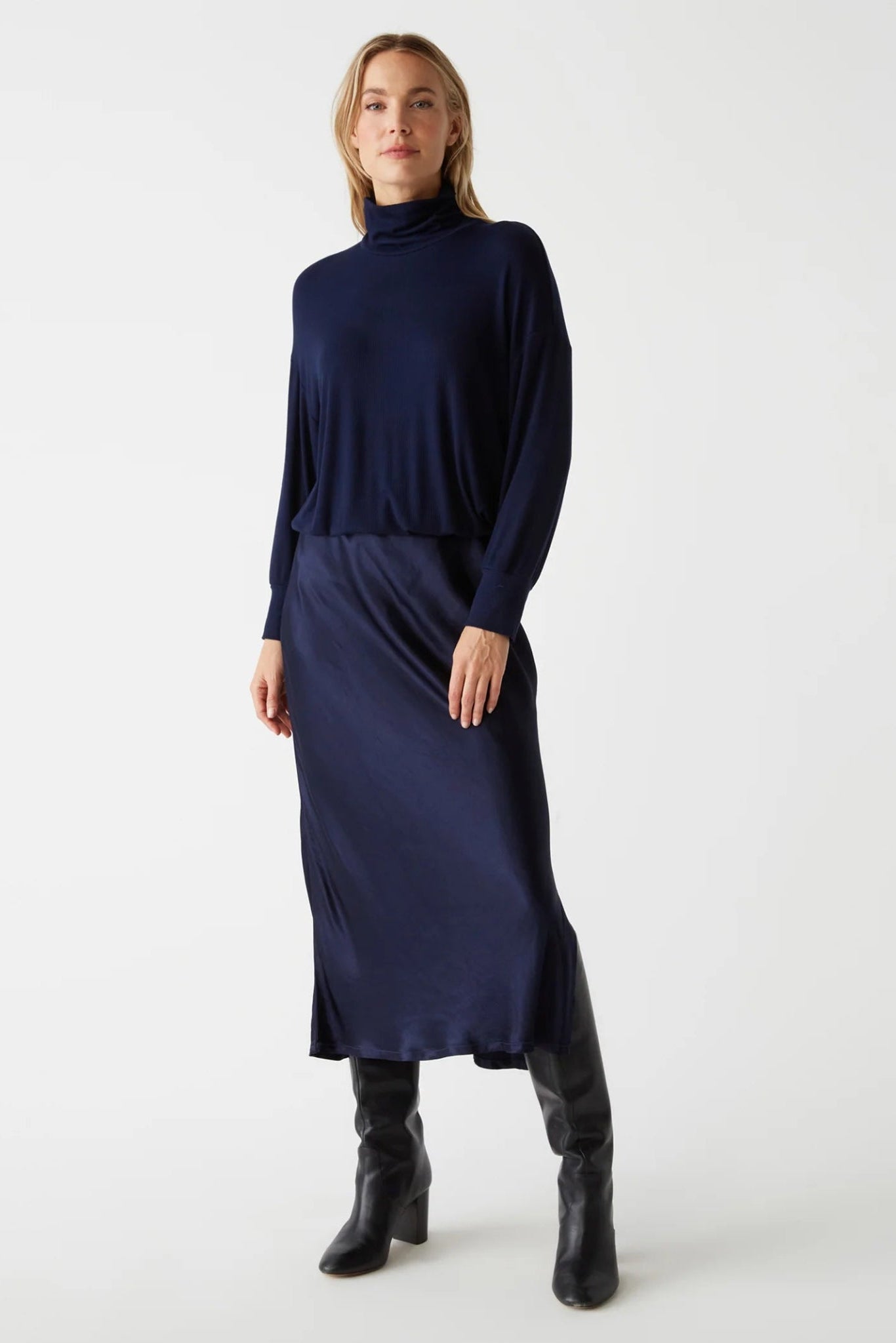 Padma Mixed Fabric Dress - Michael Stars - COLOR GAME