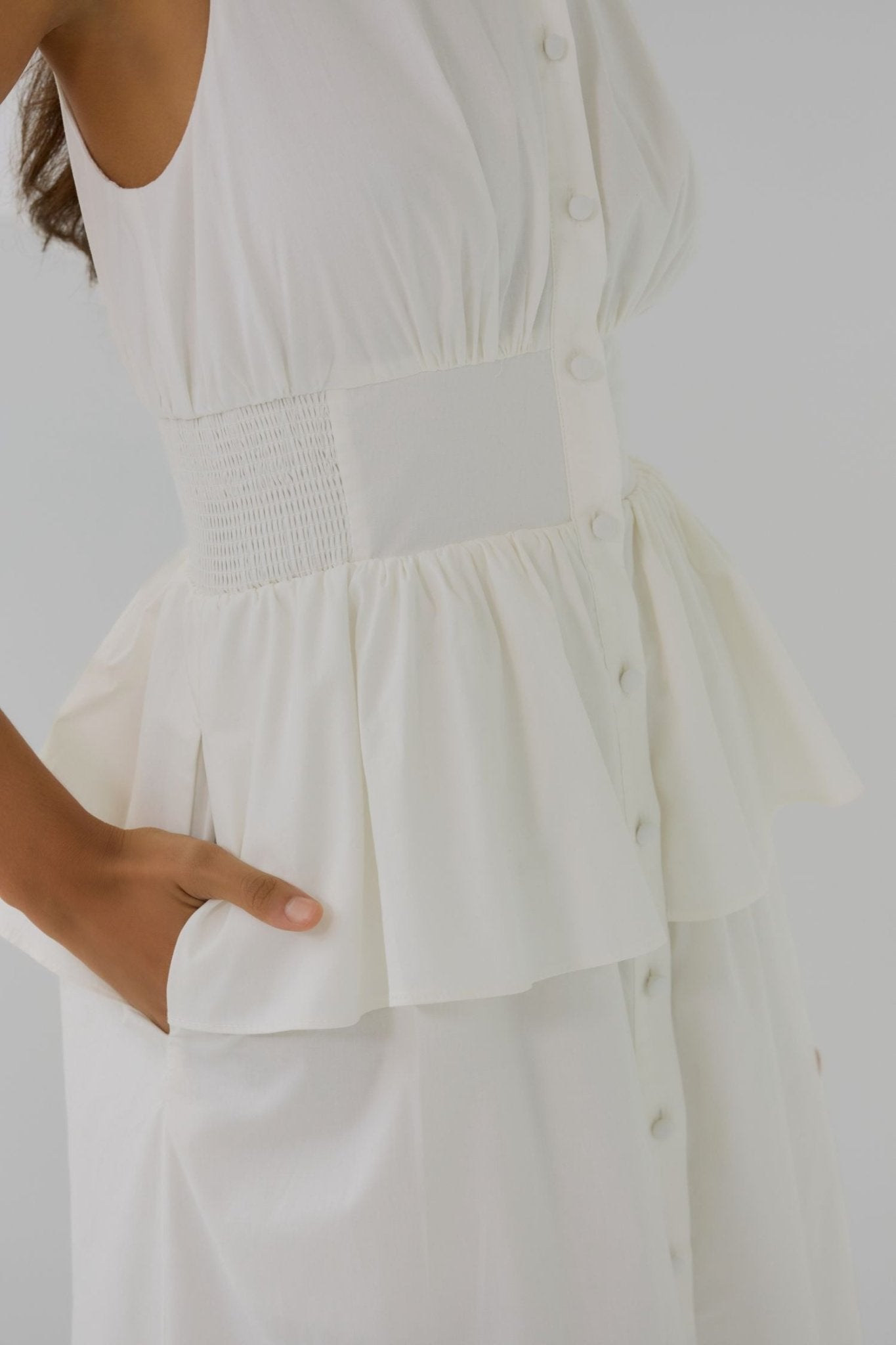 Paulette White Midi Dress - Hutch - COLOR GAME