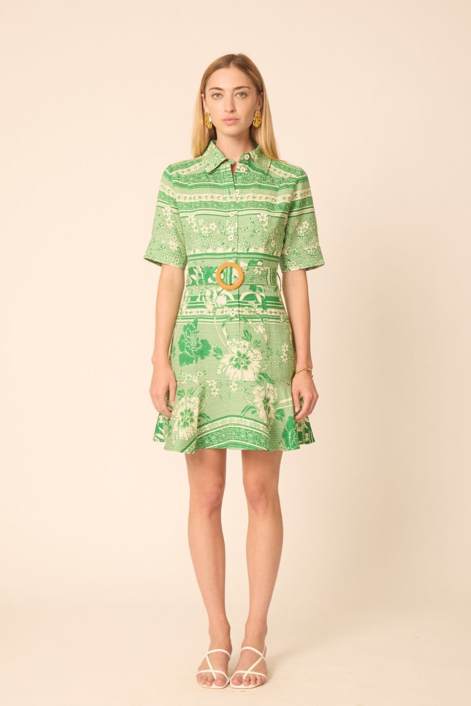 Payden Floating Green Floral Mini Dress - Gilner Farrar - COLOR GAME