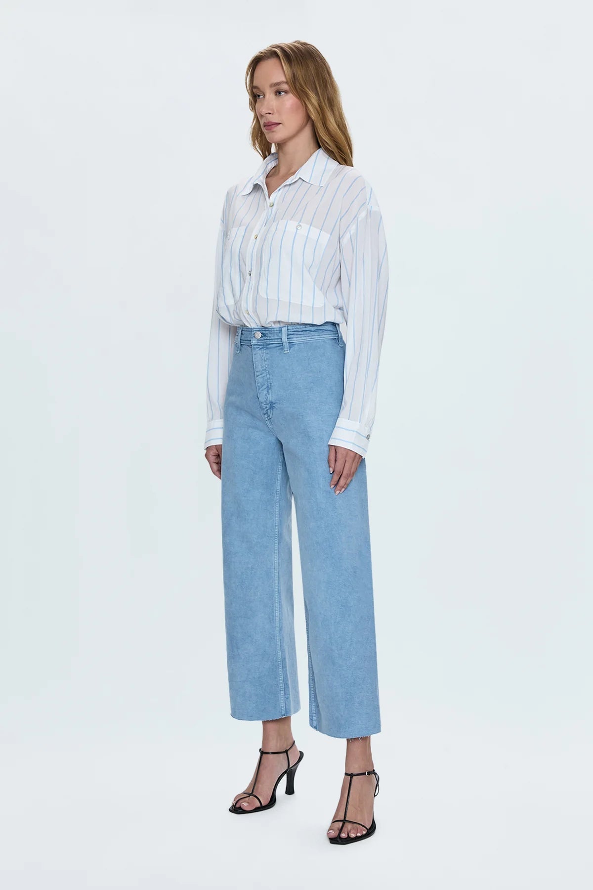 Penny High Rise Wide Leg Frost Blue Jeans - Pistola - COLOR GAME