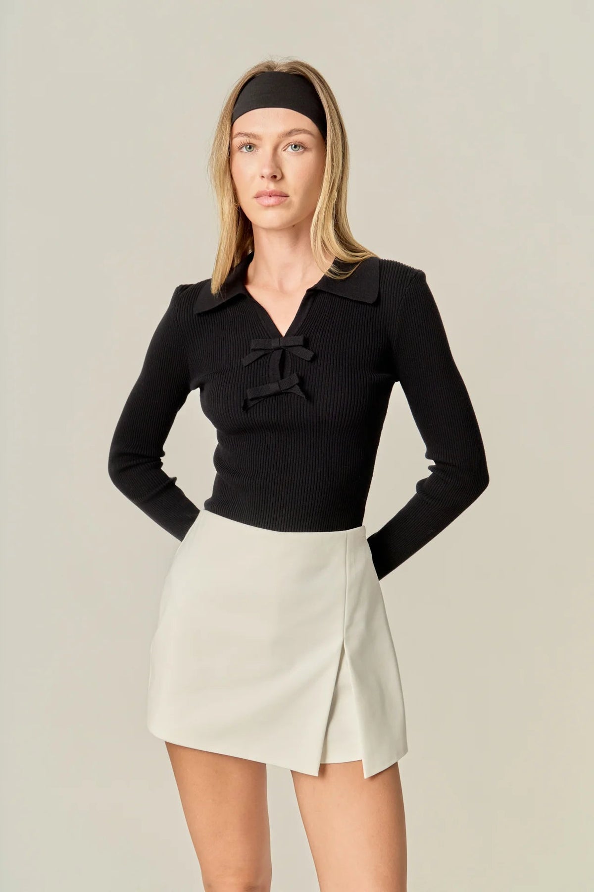 Penny Slit Detail Skort White - English Factory - COLOR GAME