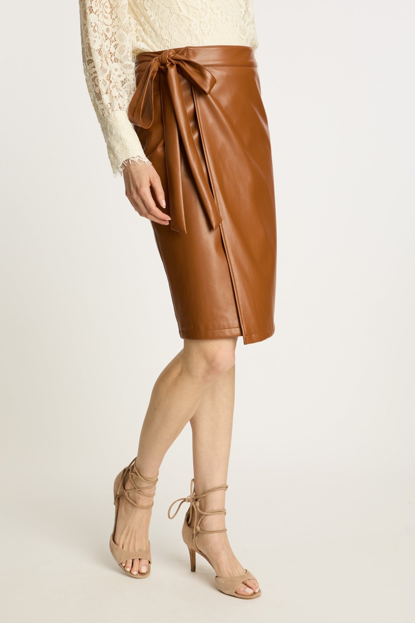 Peyton Skirt in Tobacco Vegan Leather