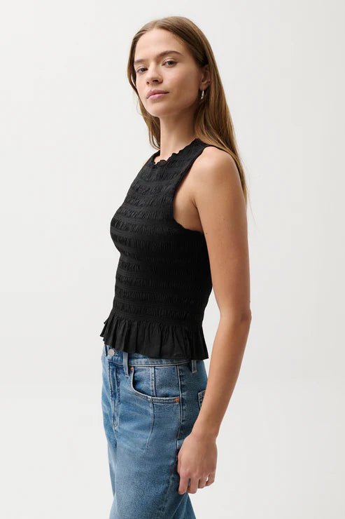 Phoebe Smocked Peplum Tank - Pistola - COLOR GAME