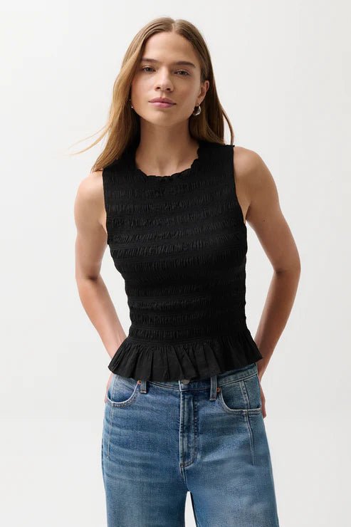 Phoebe Smocked Peplum Tank - Pistola - COLOR GAME
