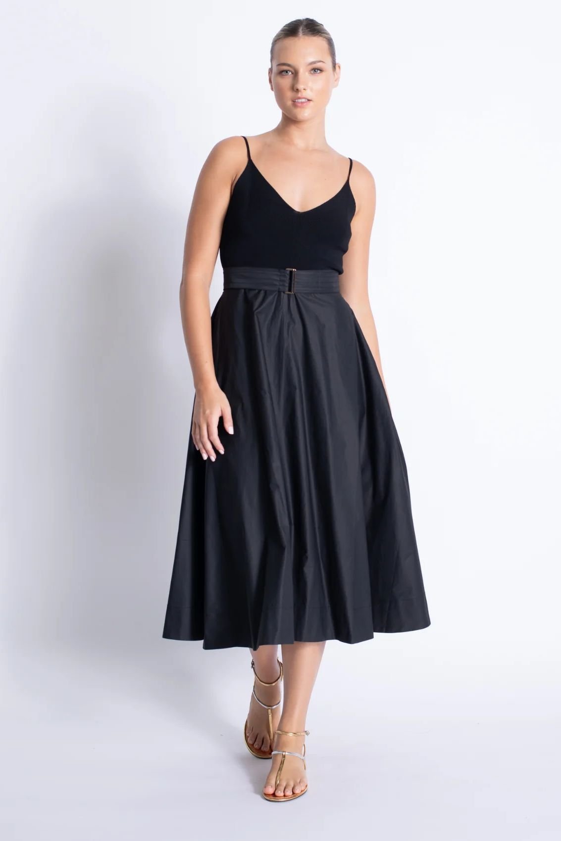 Phoenix Black Knit Combo Dress - Karina Grimaldi - COLOR GAME