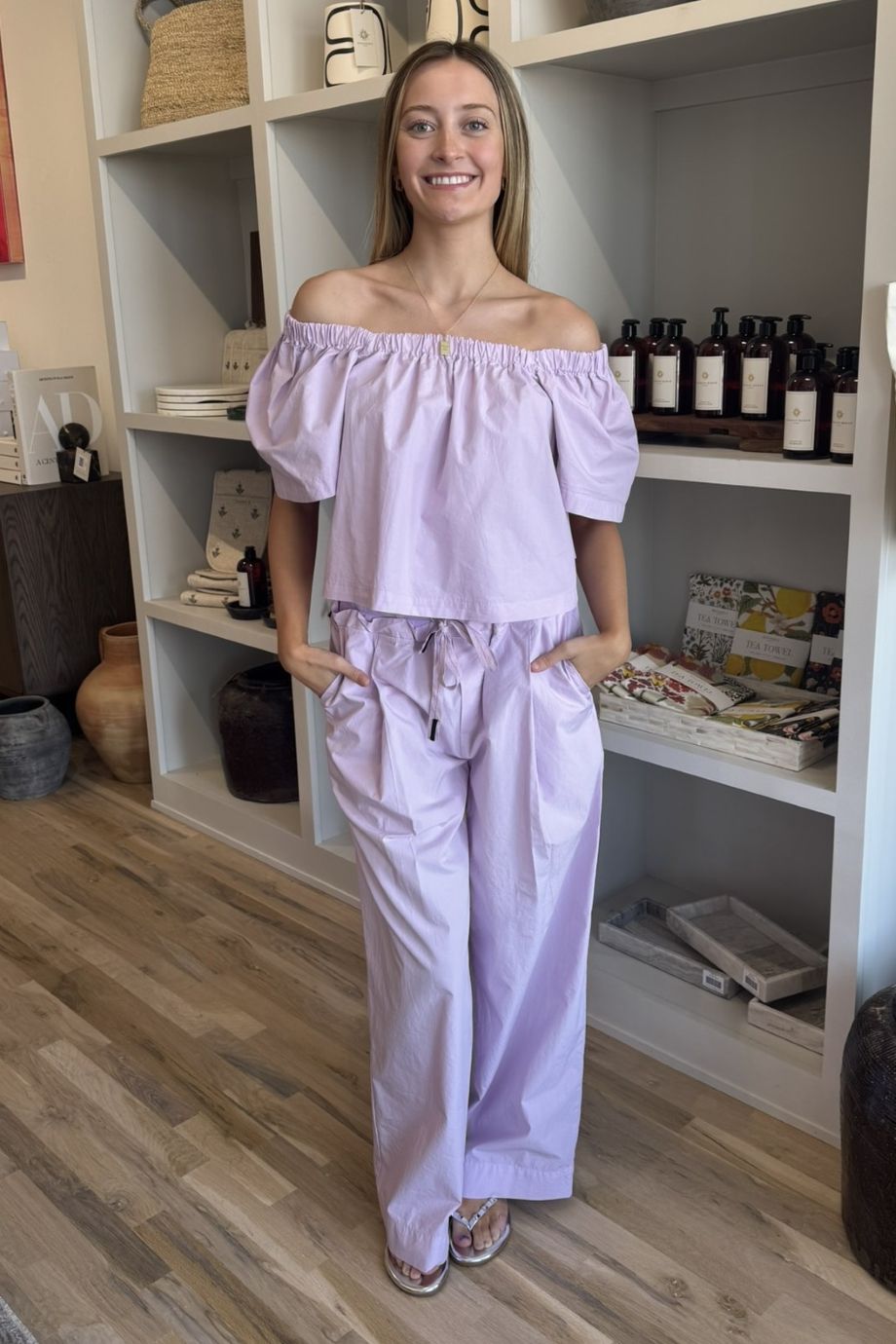 Poplin Drawstring Pant Lilac Mist - Stateside - COLOR GAME
