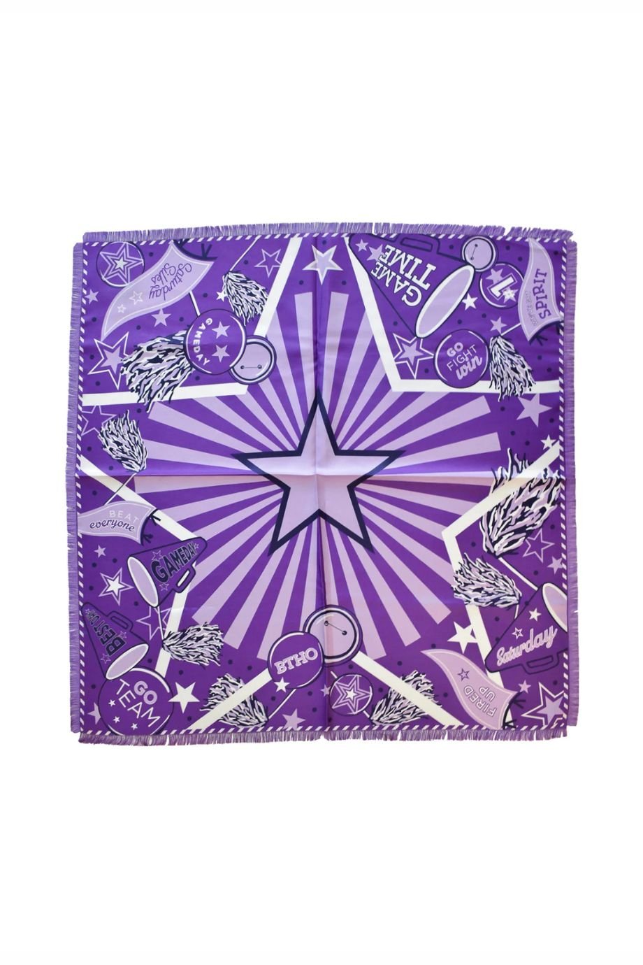 Purple Fringed Spirit Scarf - Saturday Silks - COLOR GAME