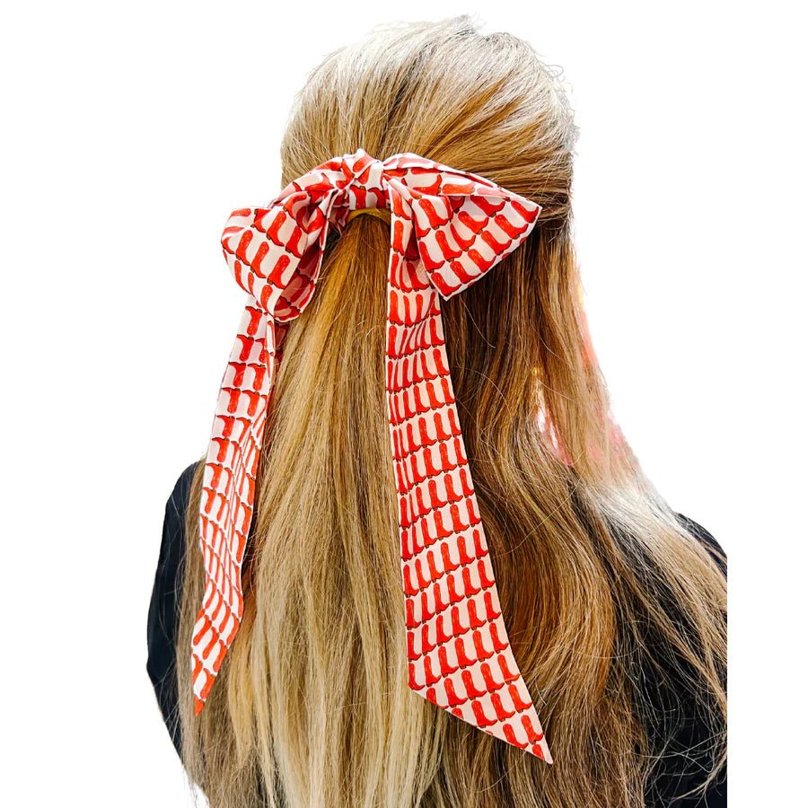 Red Boots Silk Frilly Scarf - Brooke Wright - COLOR GAME