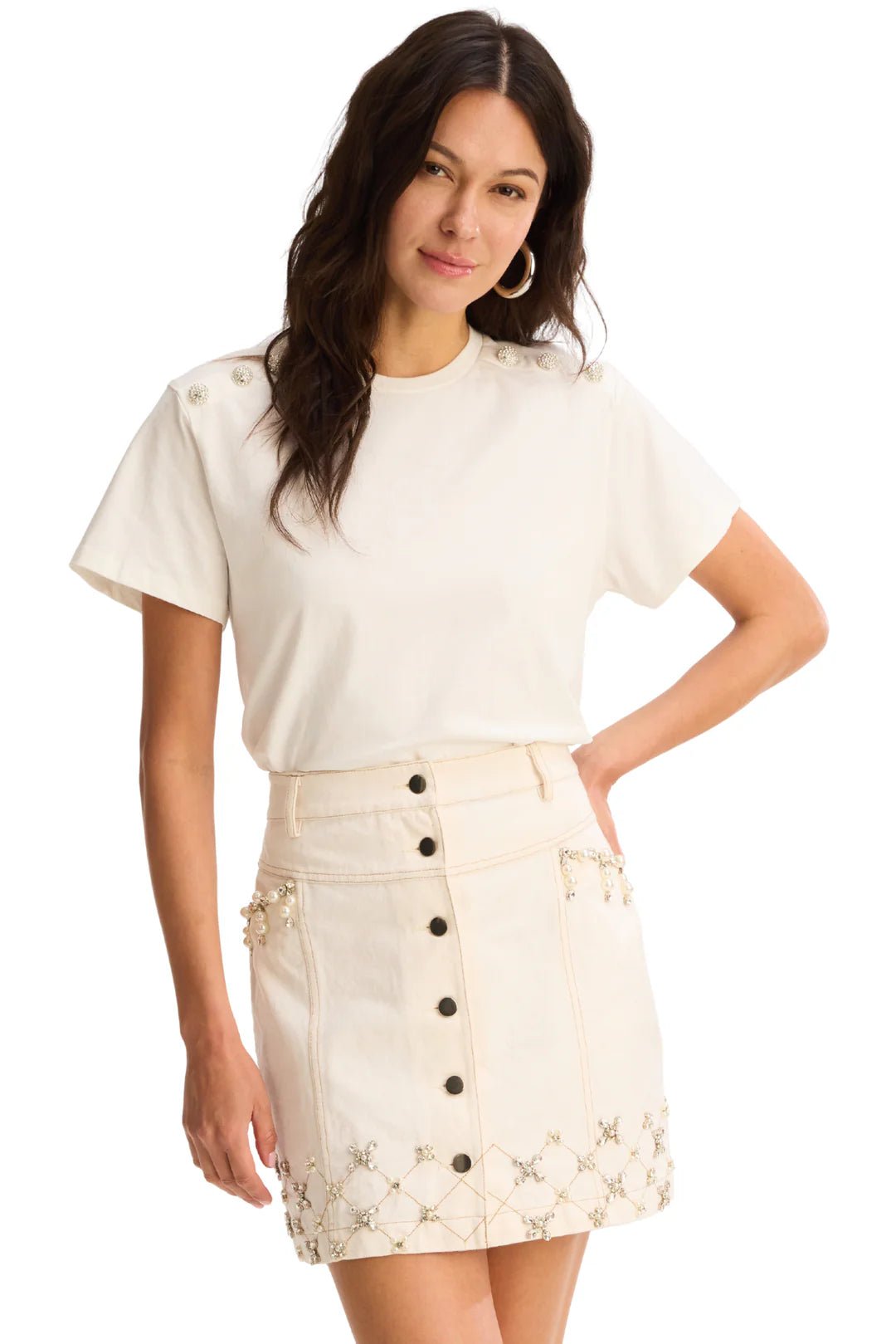 Rhinestone Harper Mini Skirt - Allison New York - COLOR GAME