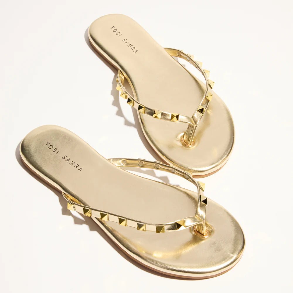 Rivington Stud Flip Flop Gold - Yosi Samra - COLOR GAME