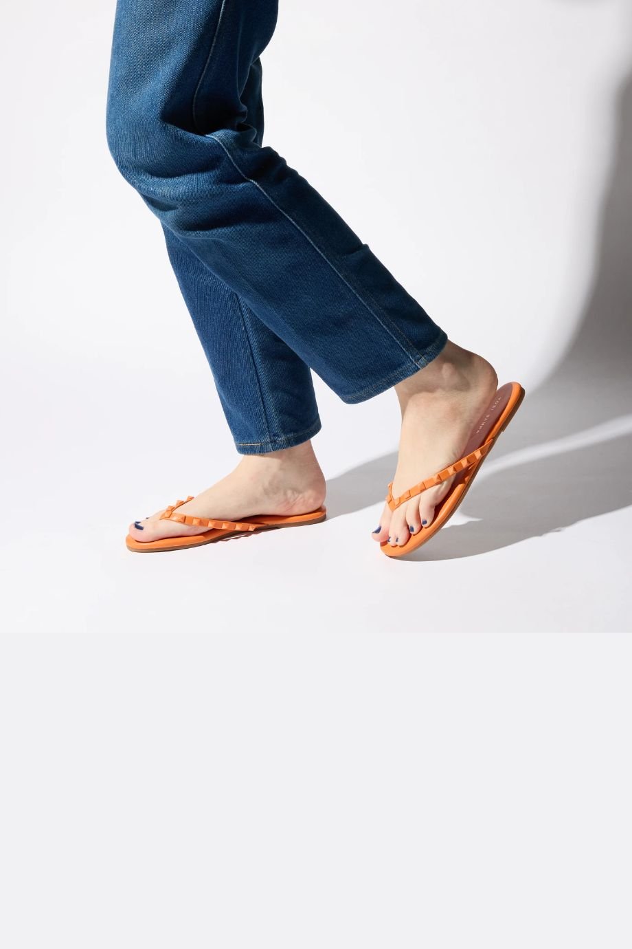 Rivington Stud Flip Flop Tangerine - Yosi Samra - COLOR GAME