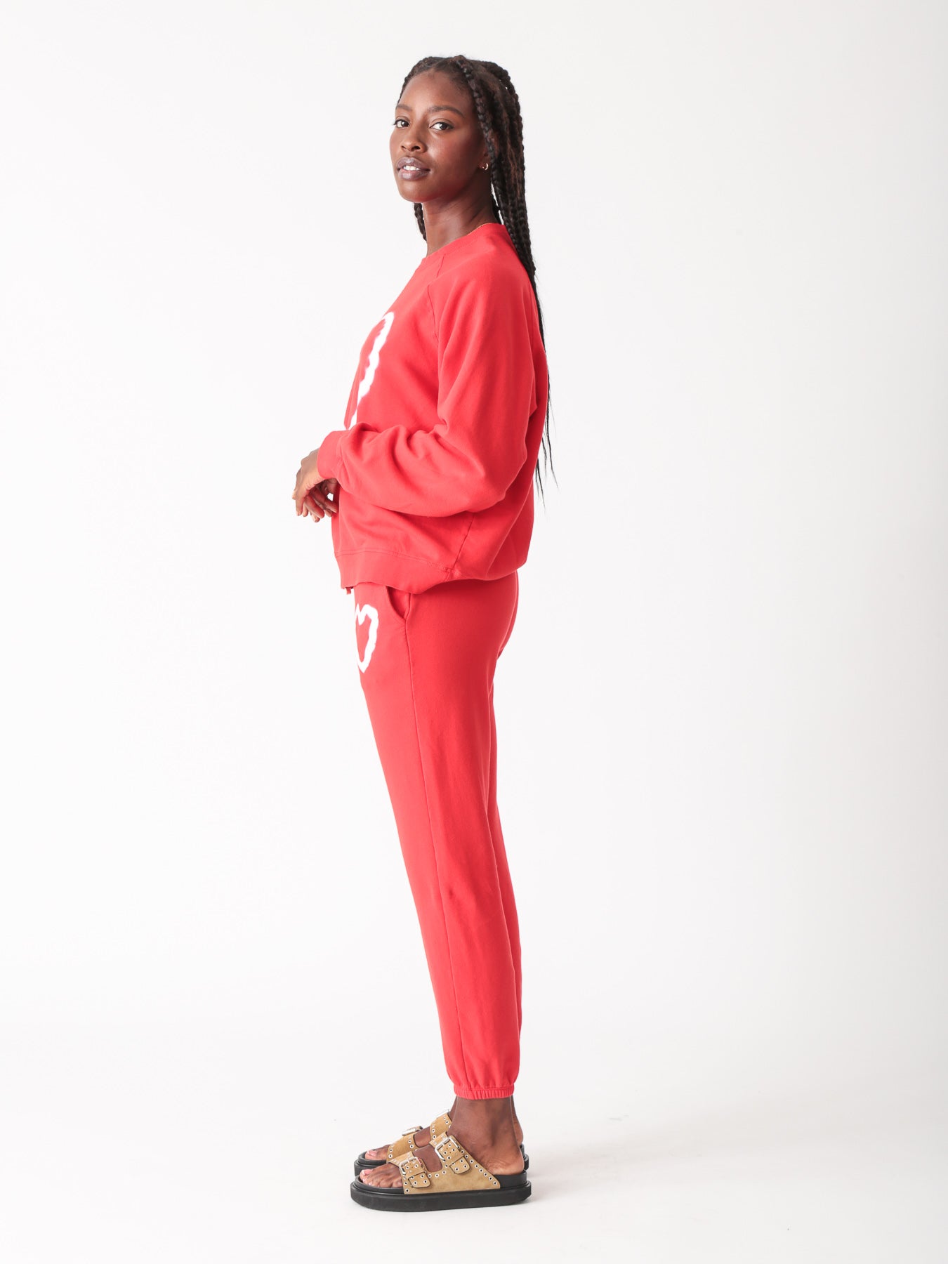 Ronan Heart Pullover Chili - Electric & Rose - COLOR GAME