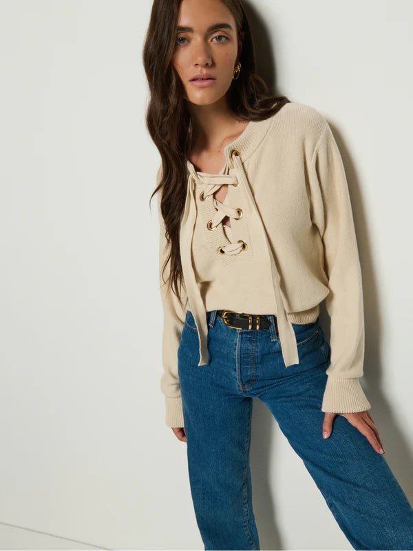 Rory Lace - Up Sweater Parchment - Nation LTD - COLOR GAME